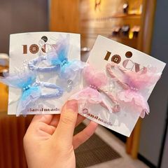 新しいグラデーションの蝶の子供のヘアピンは超仙の古風の立体の蝶々を挟みます。