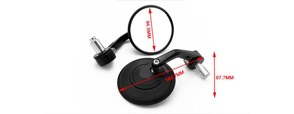 Cross-border universal motorcycle handle mirror reflector aluminum alloy classic retro round handle end rearview mirror