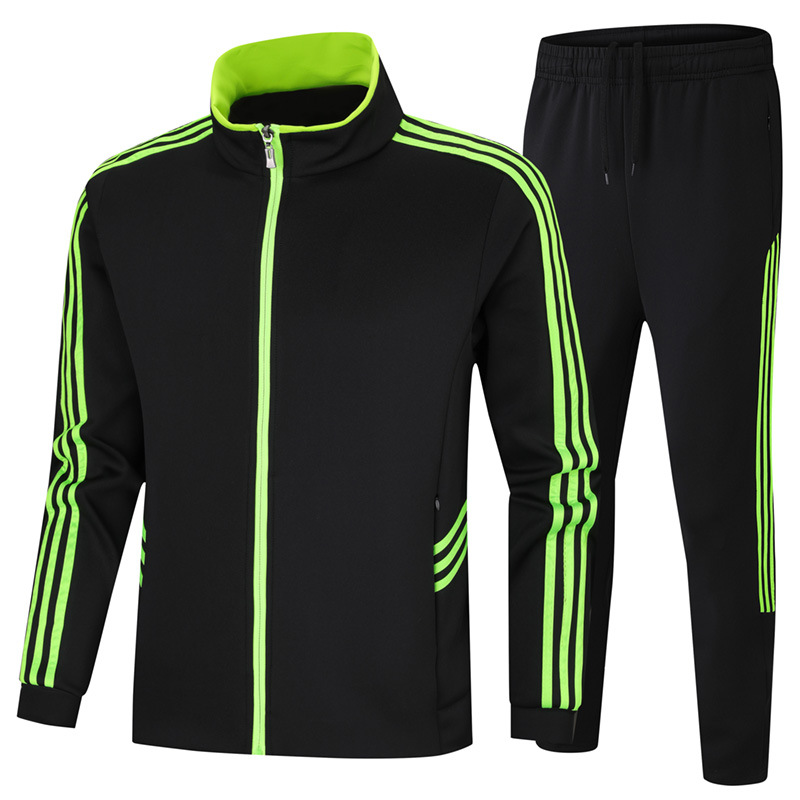Men's and Women's Sports Suits Three-Stripe Athletes Running Fitness Training Clothes Coach Badminton Group Clothes Two-Piece Set