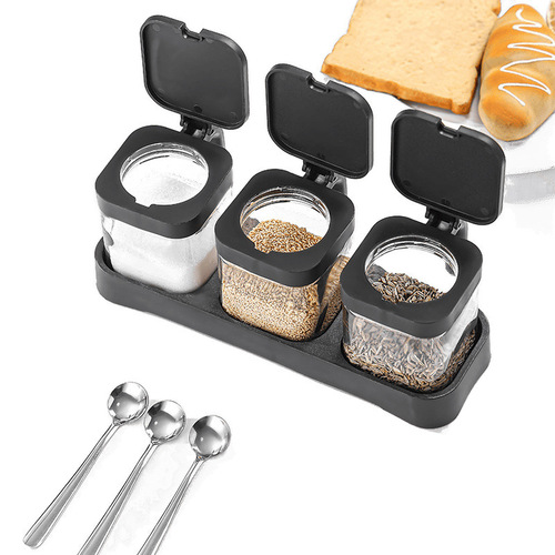 Set of Kitchen Spices Bottles with Cover, Spice Storage Container, Household Spice Jars with Seals, Condiment Jars