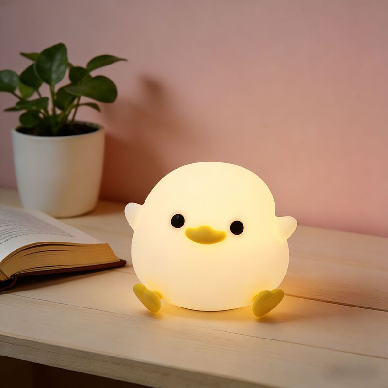 Cross-Border Doudou Duck Silicone Night Light Tap Light Colorful Atmosphere Light Baby Nursing Bedroom Eye Protection Bedside Lamp