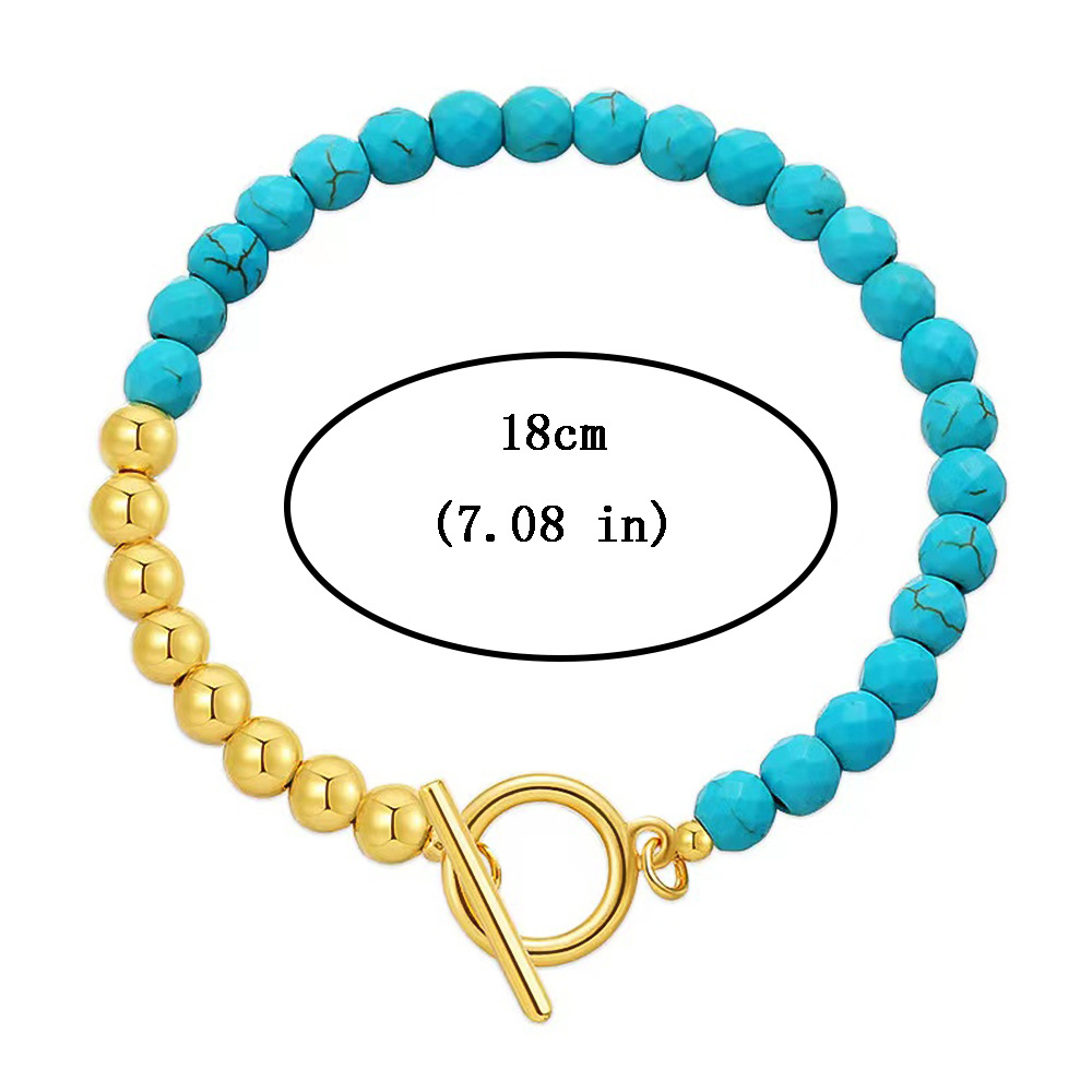 Estilo Simple Bloque De Color Acero Inoxidable Turquesa Venta Al Por Mayor Pulsera display picture 1