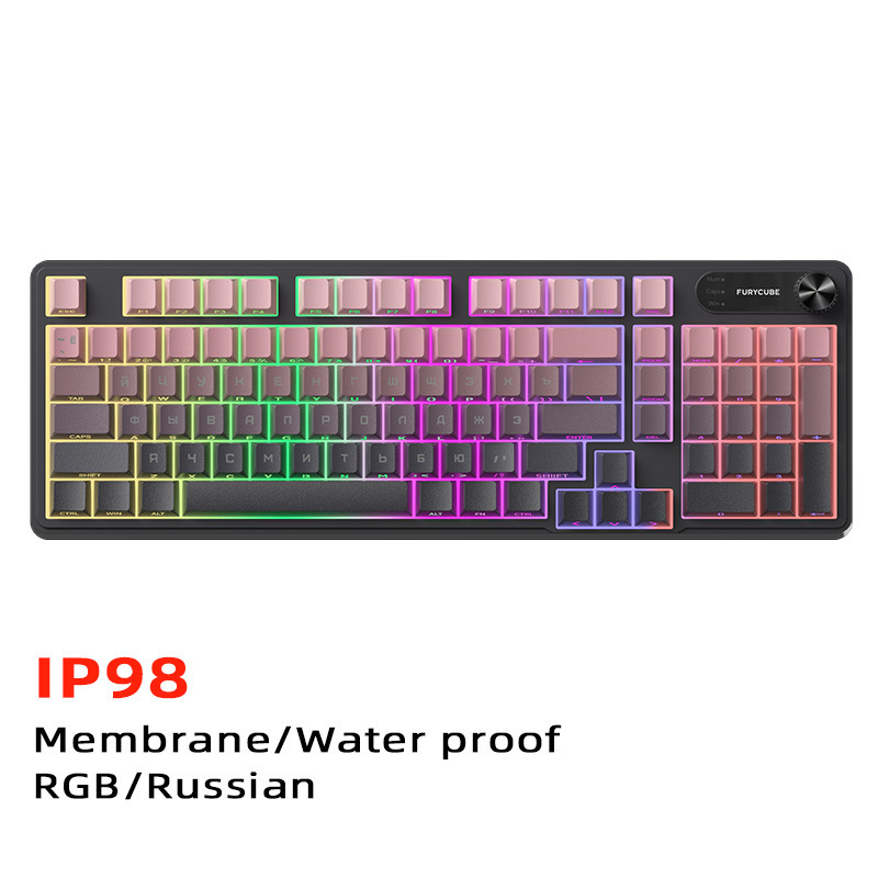 FURYCUBE IP98機械手触り防水キーボードコンピュータゲームコンテスト高颜値有線静音キーボード|undefined