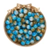 10mm broken egg white glass beads - blue orange