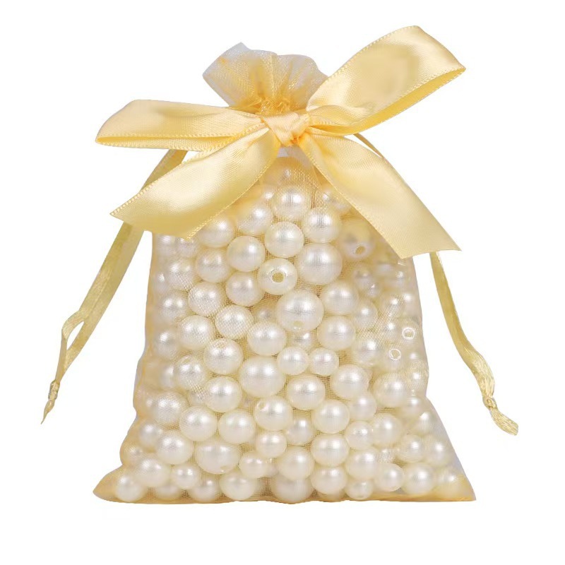 卸売ピンクのリボンメッシュバッグ口紅化粧品トライアルギフトバッグ結婚式のキャンディーお土産収納ギフトバッグ|undefined
