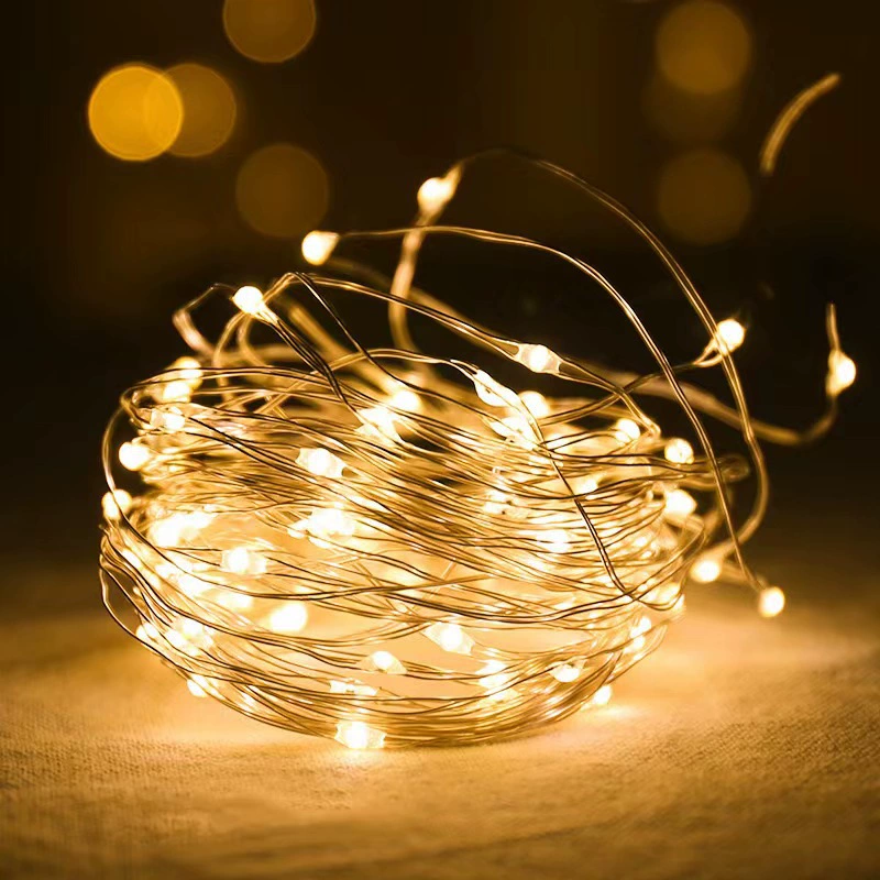 Блестящая LED-лампа на шпажках, медная проводка, свет, букет цветов, подарочная коробка, торт, наполненный звёздами, декоративная тканевая нить, магазинные световые шпажки, шар-волнa