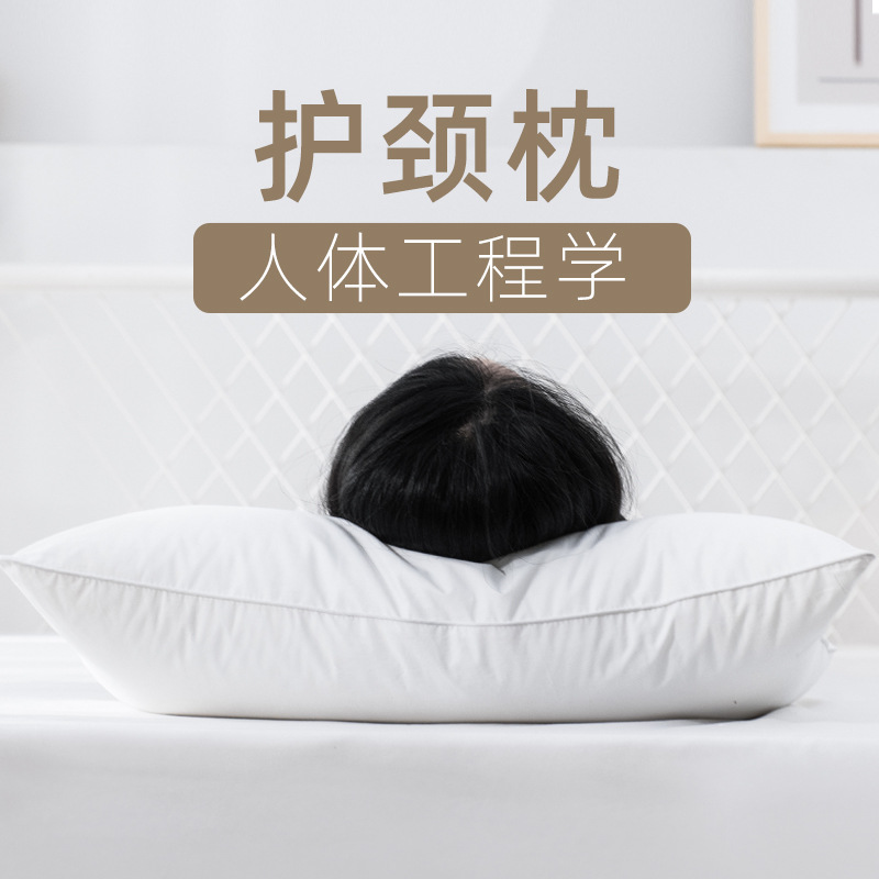 A pair of hotel pillow cores for home cervical vertebra support to help sleep double pillow single male summer student dormitory children