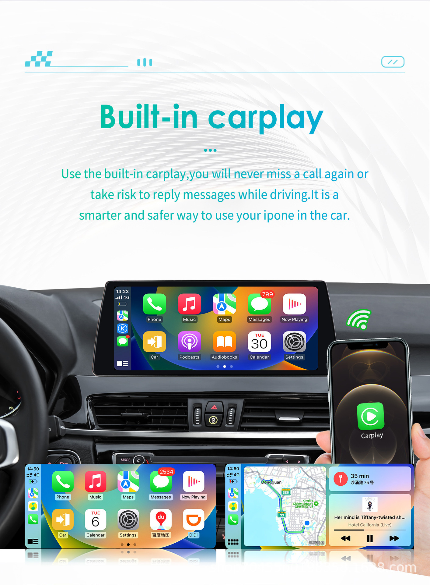 Suitable for Bmw X1 16-17 F48 Nbt Car Central Control Large Screen Navigator Carplay