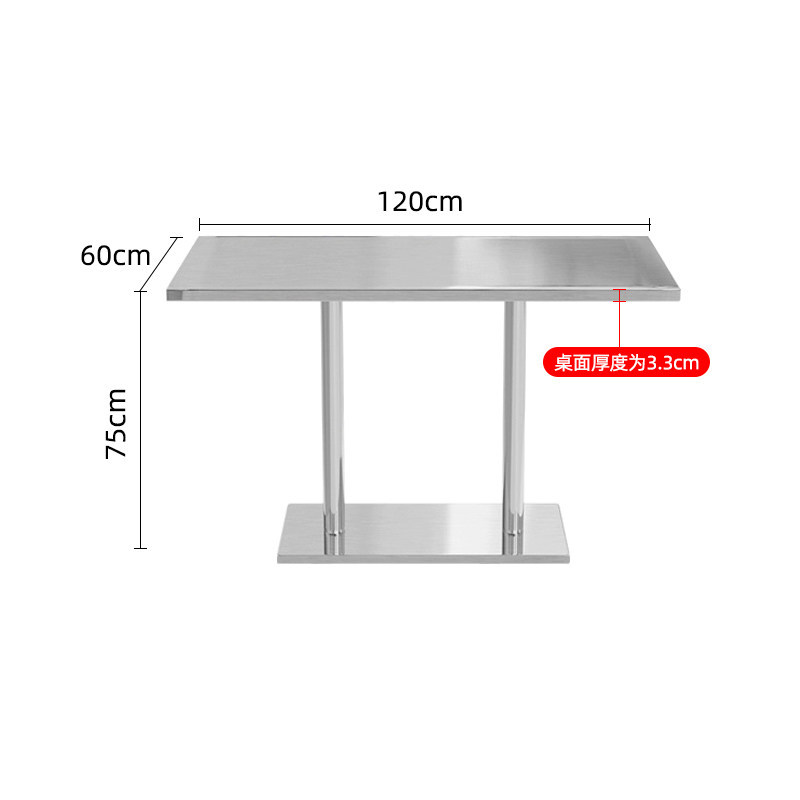 Mesa de comedor plegable de gran estante, mesa de comedor de acero inoxidable, mesa de mesa