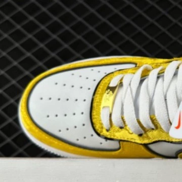 Nike Air Force 1, мужские кроссовки желтого золотого цвета низкого качества, с вышивкой