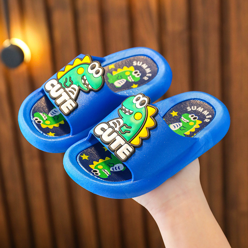 Niños y niñas zapatillas frescas nuevos dibujos animados tridimensionales ranas bebés interior antideslizantes zapatillas de verano