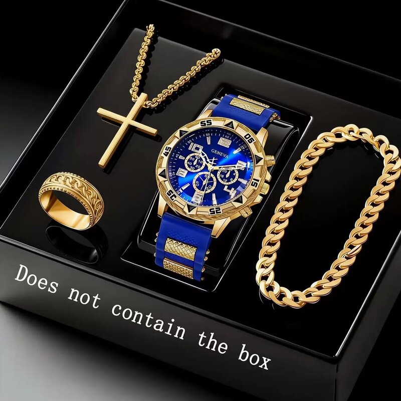 Cross-Border Large Dial Men's Watch, Business Style, Silicone Strap, Quartz Watch Manufacturer, Foreign Trade Live Streaming, Dropshipping