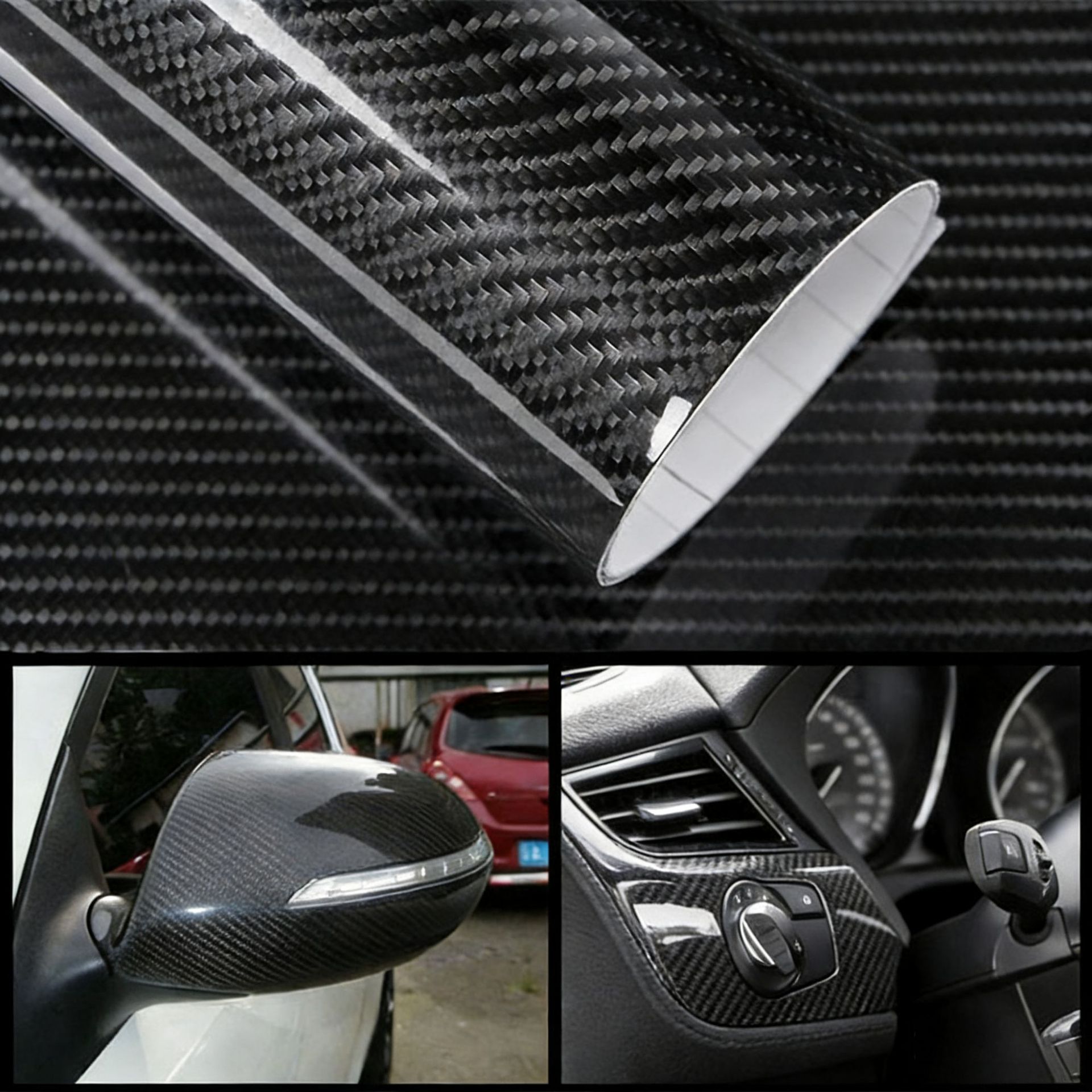 Pvc Car Decoration Stickers to Cover Scratches, Carbon Fiber Stickers for Car Body, 3D Stickers, Car Stickers, Pet Color-Changing Film