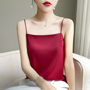 (Cross-border trading), silk summer base tank top, open shoulders