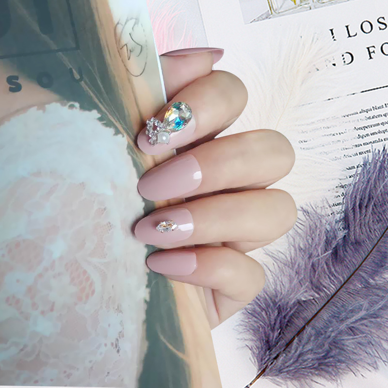 Tiktok mejor vendido diamante pieza de uñas arte de uñas parche de uñas falso avanzado desgaste hecho a mano de uñas producto terminado largo al por mayor