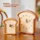 Toast Clock/Solid Wood Bread Wall Clock Ornaments Cute Creative Cherry Wood Black Walnut Log Wall Decoration