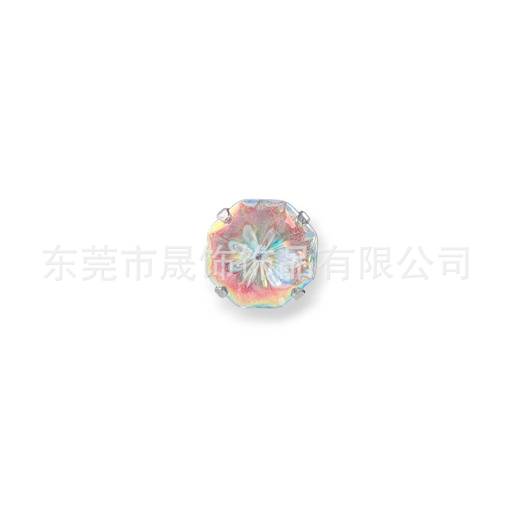 F136 Titanium 八边水母切 Ear Stud 圆底 Prong 炫彩渐变 Cubic Zirconia Helix Cartilage Stud G23 Implant Grade Titanium Jewelry