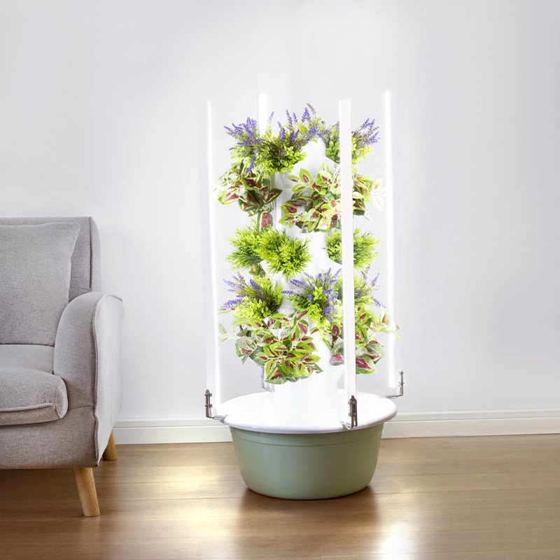 Torre hidropónica doméstica, plantadora de vegetales inteligente, cultivo sin suelo, columna de plantación de vegetales, tubería de cultivo en aerosol, granja interior