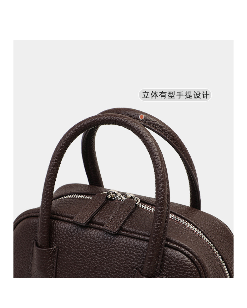 Túi xách nữ da thật phong cách vintage dây đeo chéo — màu cà phê, đen, màu trắng ngà chi tiết 23