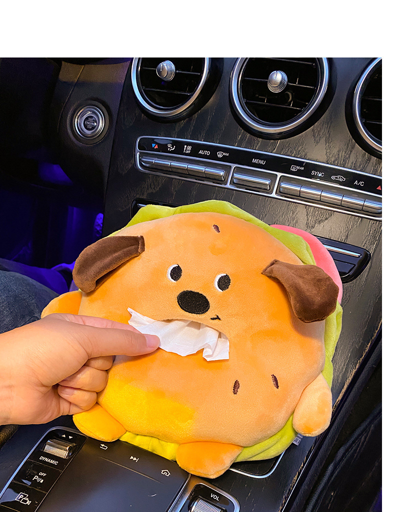 Car Tissue Box Armrest Box Car Tissue Bag Hanging Cute Cartoon Multifunctional Paper-drawing Car Interior Decoration Supplies