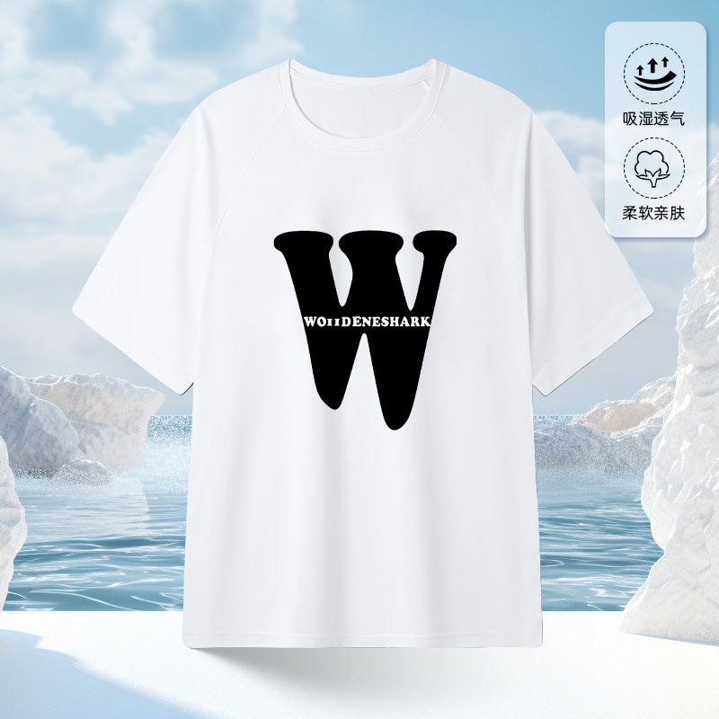 Letras W comercio exterior explosión impresa camiseta de manga corta diseño creativo pareja camiseta de verano suelta camiseta mujer