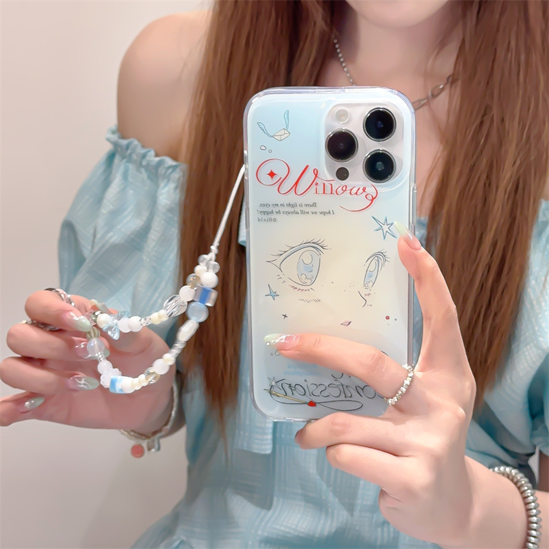Ins Niche High-End Hand-Painted Beautiful Girl Phone Case Suitable for Iphone18Promax Apple 17/16/15