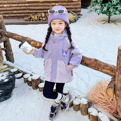 女小童库洛米冲锋衣秋冬2025新款儿童深秋套装初冬外套冬季女宝宝