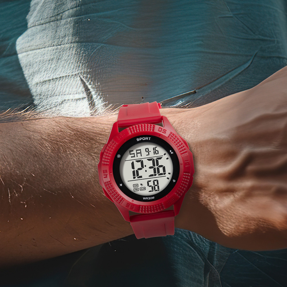 Tendencia hombre al aire libre nocturna relojes electrónicos multifuncionales estudiantes de secundaria alarma relojes electrónicos deportivos