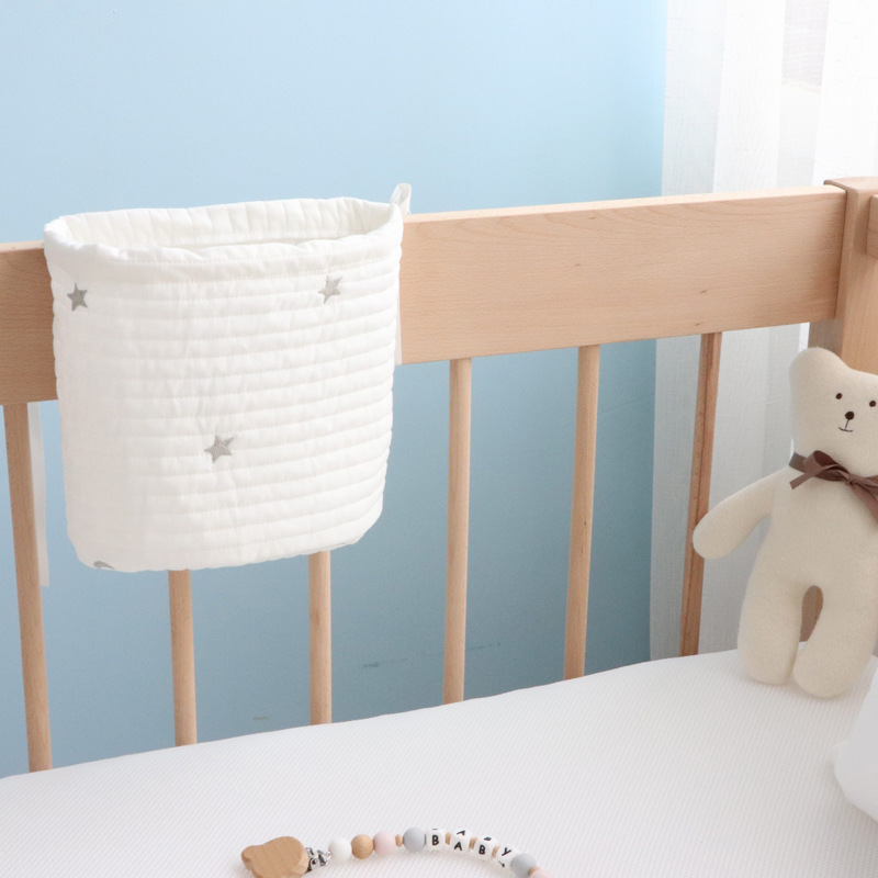 Almacenamiento de noche bolsa colgante bolsa de tela de algodón puro coreano acolchado bordado bolsa de tela pequeña bolsa de ancho 20CM * altura 21CM bolsa de tela