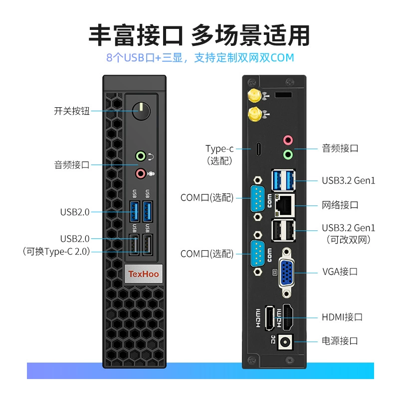 Мини-ПК Tianhong i5-12450H, 12-е поколение, настраиваемая 8–16 ГБ ОЗУ, SSD 256–1 ТБ