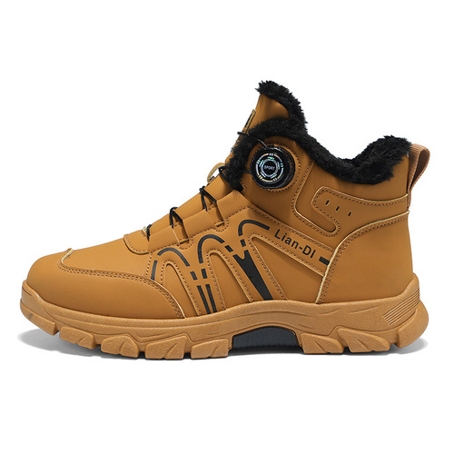 2025 Winter New Fleece Lined and Thick Cotton Men's Shoes, Versatile and Warm Martin Boots, British Style Fashion Trendy Shoes