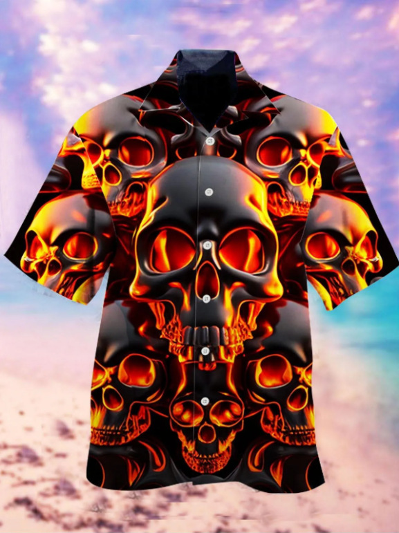 Camisa de cuello cubano impresa en 3D, tienda de fabricantes de hombres, estación independiente de verano de moda, patrón de venta caliente, ropa de hombre de playa hawaiana