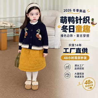 女童毛衣小童韩版洋气针织衫26秋冬装新款女宝宝气文艺风上衣外套