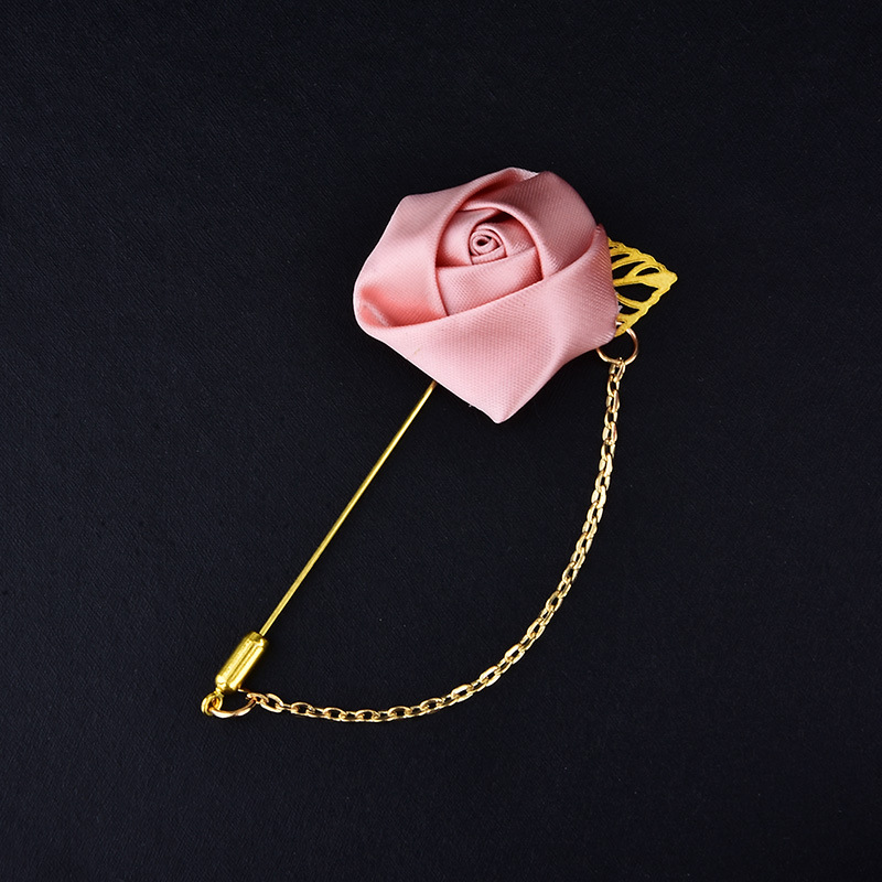 Broche de marié en chaîne de roses, style chinois, couleur unie, multicolore, badge d'hôte pour événement, décoration de mariage_voghion.com