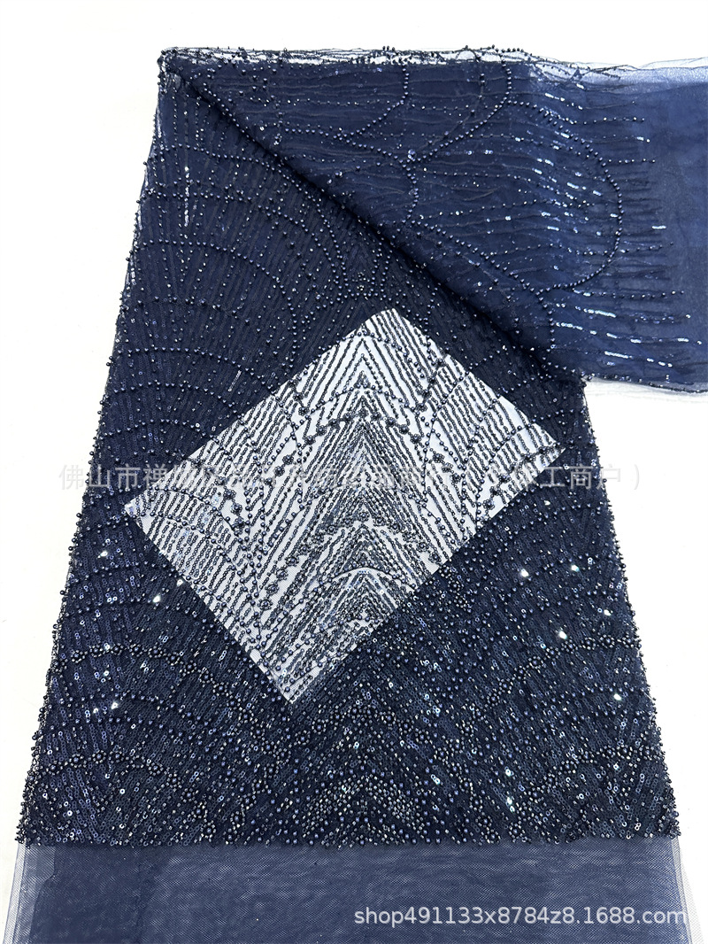 Tejido de bordado de industria pesada, tejido de bordado de sequinilla, tela de malla, cuentas de bordado, fabricantes de tela de bordado en stock al por mayor image 8