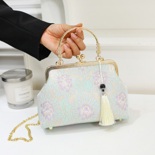 One-Shoulder Cross-Body Antique Style with Cheongsam Bag New Retro Chinese Style Finished Gold Handbag Live Broadcast Bag