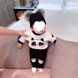 婴幼儿春装衣服卡通卫衣长裤套装童装男童女宝宝洋气两件套小童无