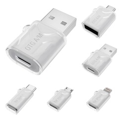 Typec雌回転mアンドロイドUSB雄アップル雌座回転c公携帯電話OTG透明携帯電話アダプタに適しています