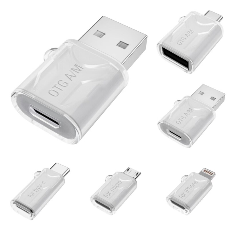 Suitable for typec mother to m Android USB male apple mother to c male mobile phone OTG transparent mobile phone adapter