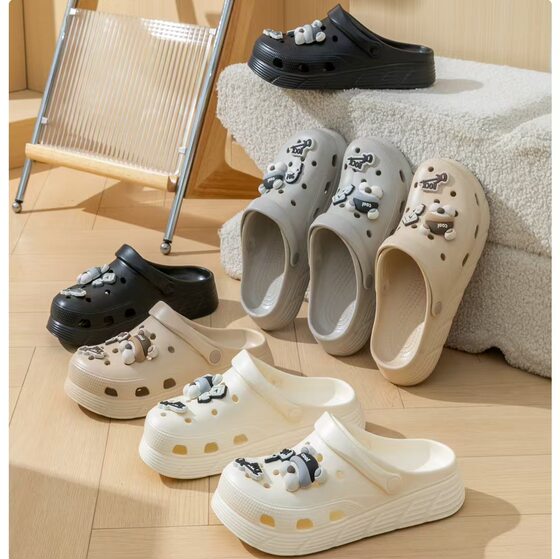 2025 Summer New Cute Bear Cartoon Couple's Cave Shoes Soft Sole Shoes Shoes Slippers