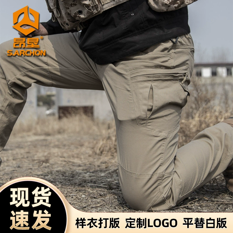 Тактические брюки Angken Spring and Autumn IX8, мужские эластичные военные брюки с несколькими карманами, уличные брюки-карго, прямые тренировочные брюки