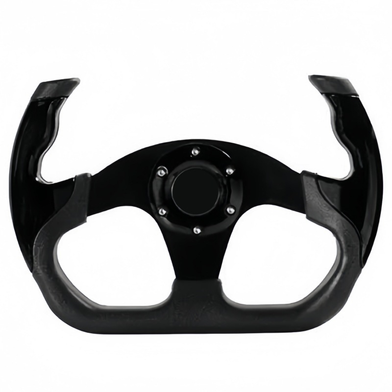 Universal Car Drifting D-Type Steering Wheel Modified Sports Racing PU 13 inch (Steering wheel) - black