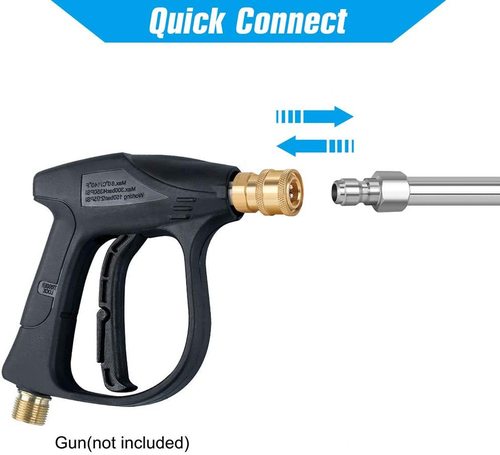 High-pressure cleaner extension rod 1/4 stainless steel extension rod 17-inch extension rod quick connection to high-pressure water gun