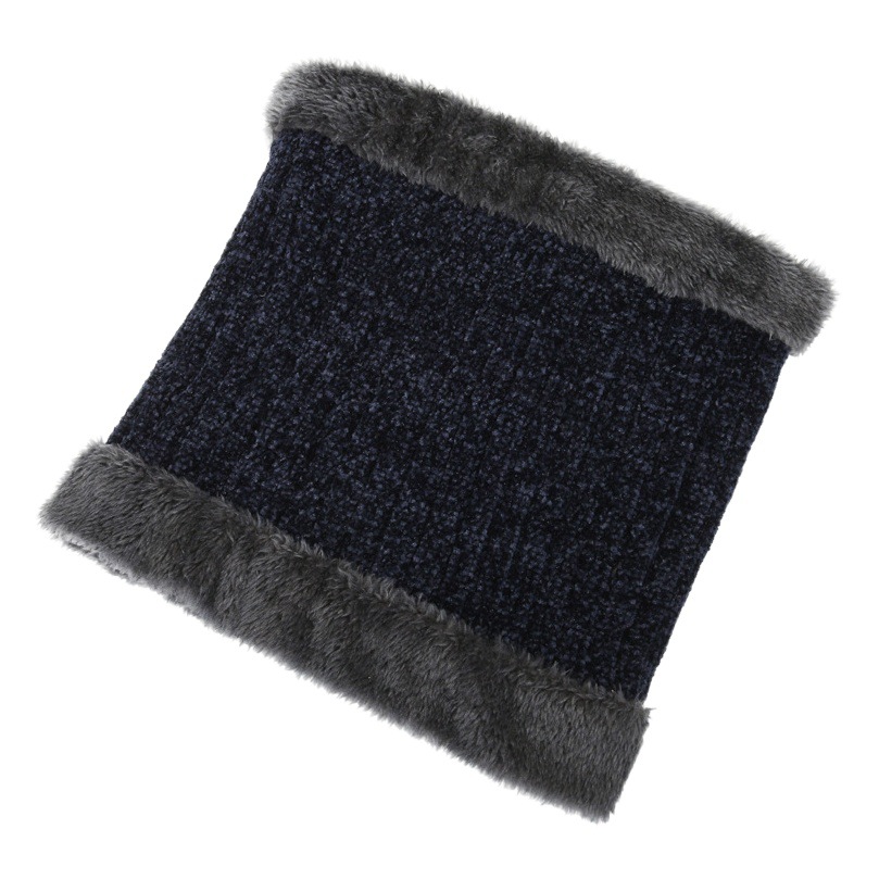 Autumn and winter men's and women's knitted plus velvet scarf thickened cold-proof outdoor cycling collar adult warm pullover scarf