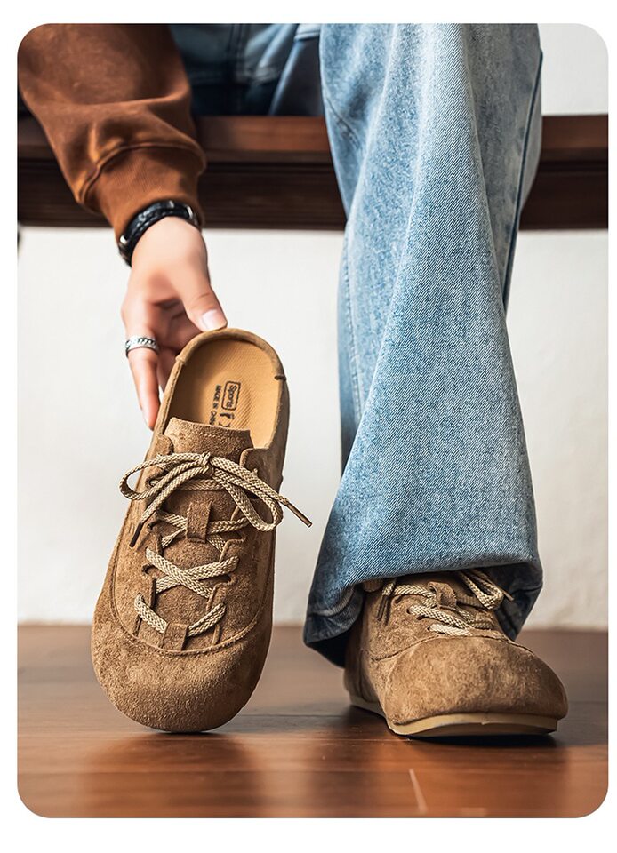 Dép bít mũi nam kiểu Birkenstock quai hậu không gót, chống trượt chịu mài mòn, đi ngoài trời mùa thu — K7788 Hạt dẻ, K7788 thẻ chi tiết 20