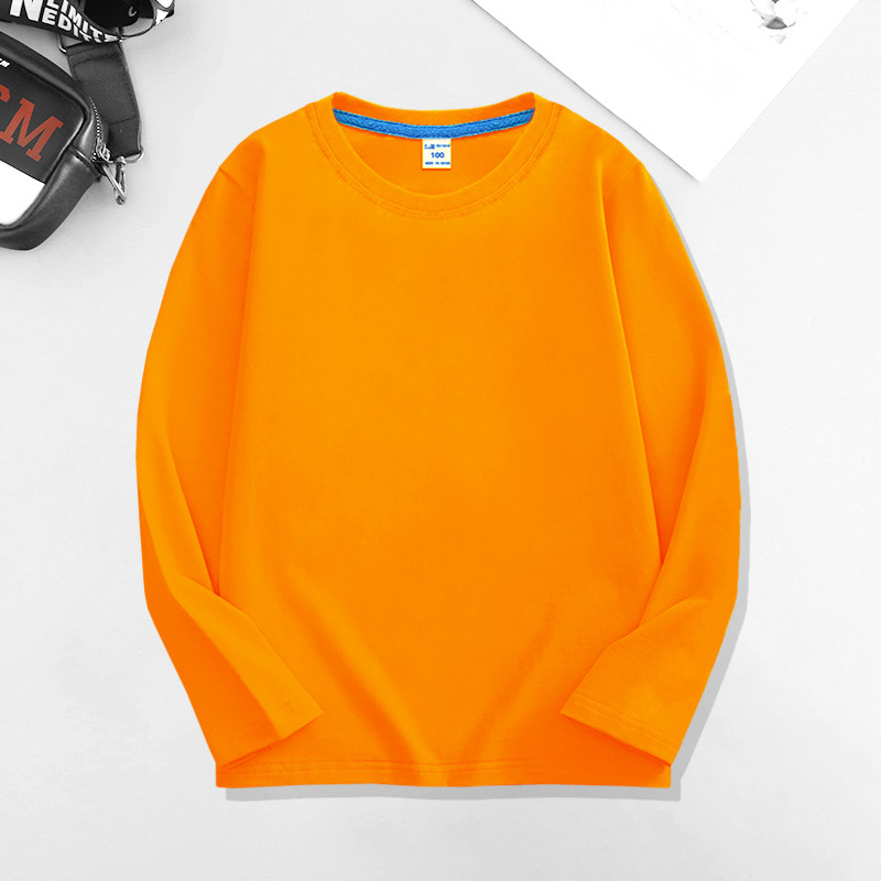 2023 Factory Direct Sale Autumn New Pure Cotton Long Sleeve T-Shirt for Boys and Girls, Loose Round Neck Top, Elementary School Class Uniform 3