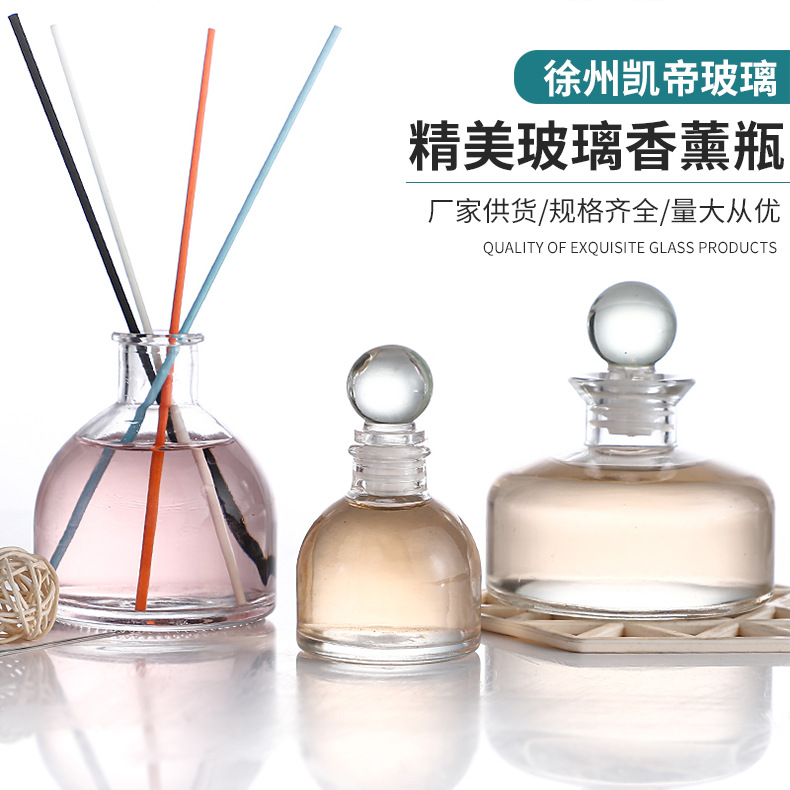 Nueva botella de vientre redonda blanca de cristal botella de aromaterapia botella vacía botella de ratán libre de fuego botella volátil aromaterapia botella de fragancia de flor seca