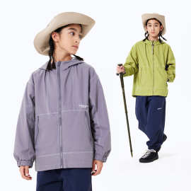 DK童装25春秋款户外女男童宽松冲锋衣儿童中大童洋气风衣外套上衣