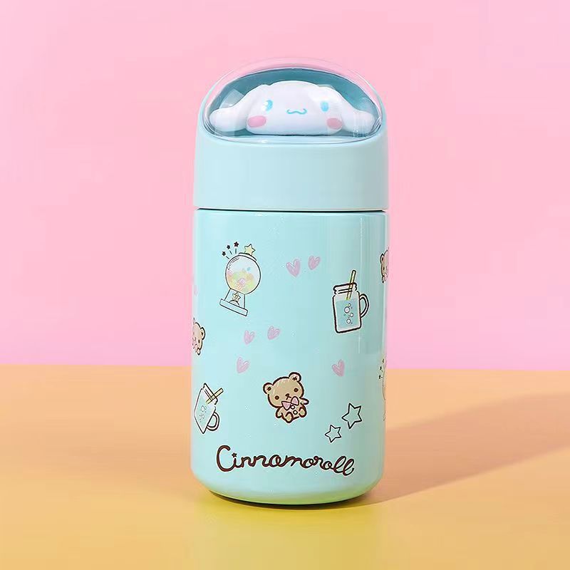 Taza termo pequeña creativa de Sanrio, niña de dibujos animados, niños lindos, escuela de alto valor, taza de agua potable directa portátil
