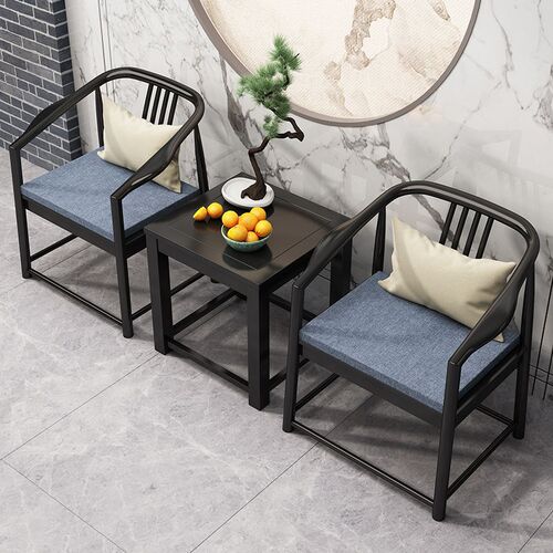 3x New Chinese style solid wood Taishi chair three-piece set home armchair bed and breakfast hotel coffee table chair combination master tea chair surround